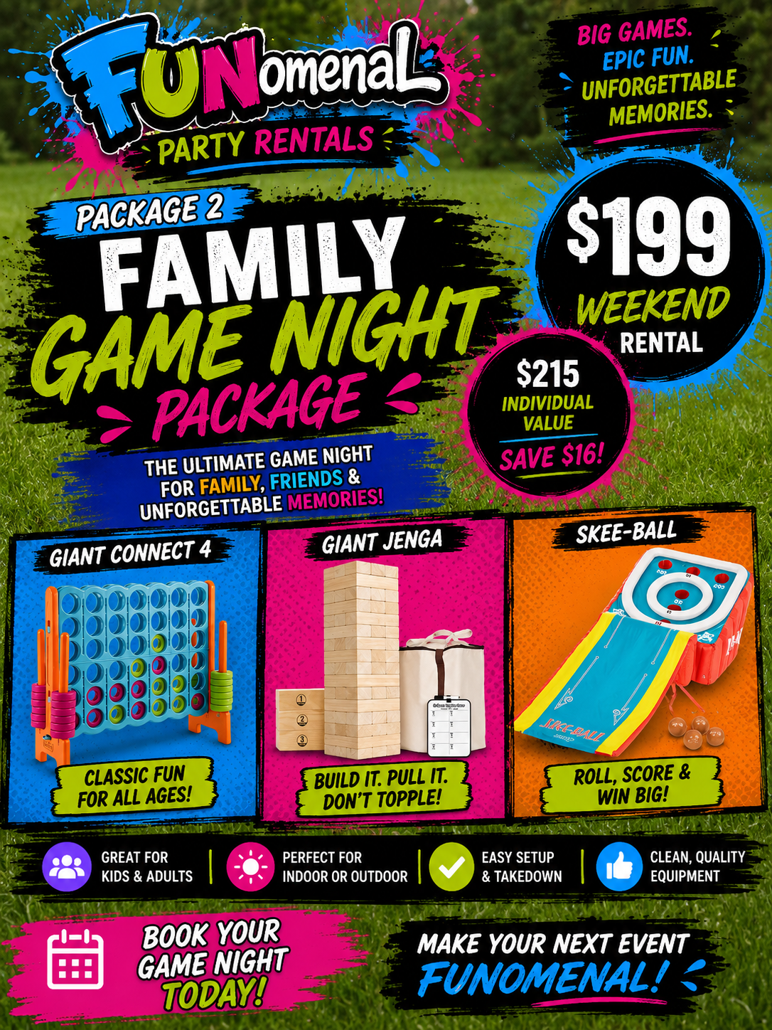 Package 2 – Family Game Night Package Package 2 – Family Game Night Package